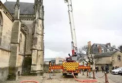 Exercice incendie à la cathédrale du Mans