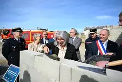 Première pierre du Centre d'incendie et de secours de Saint-Cosme-en-Vairais
