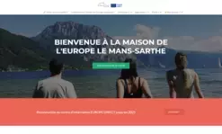 visuel de la page d'accueil du site Maison de l'Europe Le Mans - Sarthe