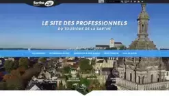 visuel de la page d'accueil du site Sarthe Tourisme pro