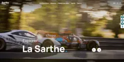 Visuel de la page d'accueil du site Sarthe Tourisme