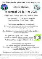 19ème randonnée pédestre semi-nocturne