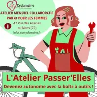 Atelier Passer'Elles - Cyclamaine (mécanique vélo géré par et pour les femmes et personnes de minorités de genre)