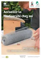 Atelier "Accueillir la biodiversité chez soi" - construction de nichoirs à oiseaux