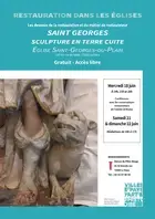 Saint Georges, sculpture en terre cuite