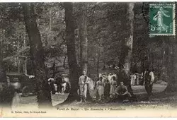 Forêt de Bercé : Un dimanche à l’ Hermitière carte postale, J.Redon éd...
