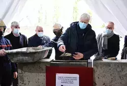 Pose de la première pierre du centre de secours Montmirail-Gréez