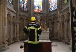 Exercice incendie à la cathédrale du Mans