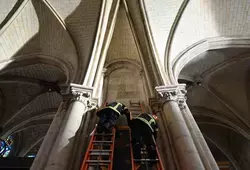 Exercice incendie à la cathédrale du Mans