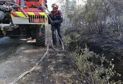 Les pompiers luttent contre les flammes à Téloché