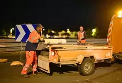 Montage du circuit des 24 heures par les agents des routes départementales