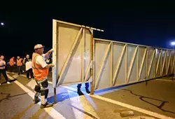 Montage du circuit des 24 heures par les agents des routes départementales