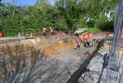 Pont sur la Livonnière : le chantier