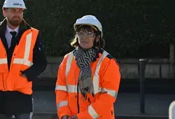 Chantier d'enfouissement du réseau électrique à Champagné