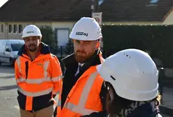 Chantier d'enfouissement du réseau électrique à Champagné
