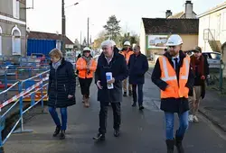 Chantier d'enfouissement du réseau électrique à Champagné