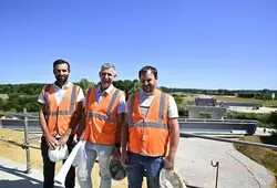 Visite du chantier du Viaduc de l'Huisne Sarthoise avant la pose de la charpente