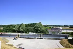 Visite du chantier du Viaduc de l'Huisne Sarthoise avant la pose de la charpente