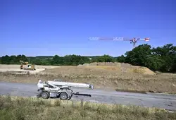 Visite du chantier du Viaduc de l'Huisne Sarthoise avant la pose de la charpente