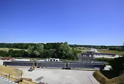 Visite du chantier du Viaduc de l'Huisne Sarthoise avant la pose de la charpente