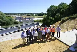 Visite du chantier du Viaduc de l'Huisne Sarthoise avant la pose de la charpente