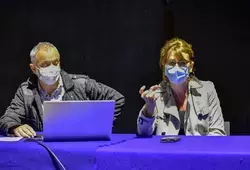 Renaud-Juan Vasseur (CD72) et Virginie Boccard (Scène nationale)