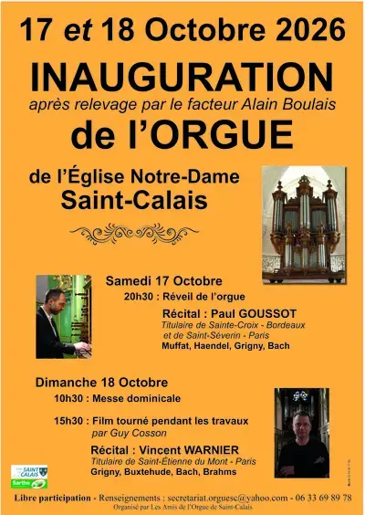 Inauguration de l'orgue de l'Église Notre-Dame