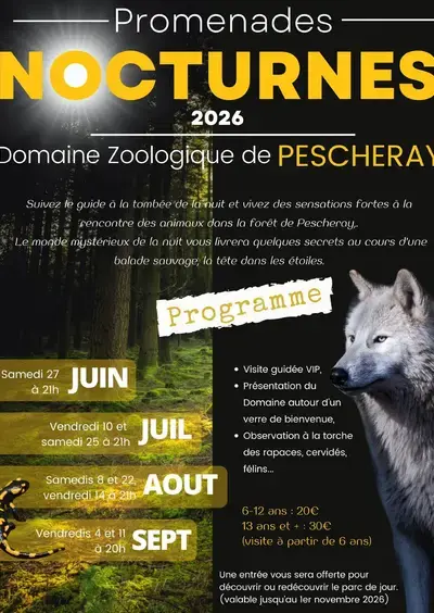 Promenades nocturnes au Domaine Zoologique de Pescheray