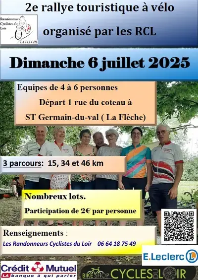 2ème rallye touristique à vélo organisé par les Randonneurs Cyclistes du Loir.