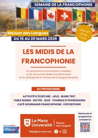 SEMAINE DE LA LANGUE FRANÇAISE ET DE LA FRANCOPHONIE à Le Mans Université