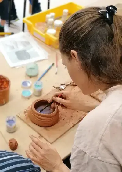 Les artistes à l'atelier