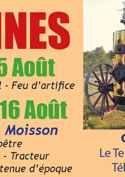 28ème fête de la moisson, repas campagnard, bal & feu d’artifice