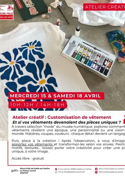 Atelier créatif : Customisation de vêtement