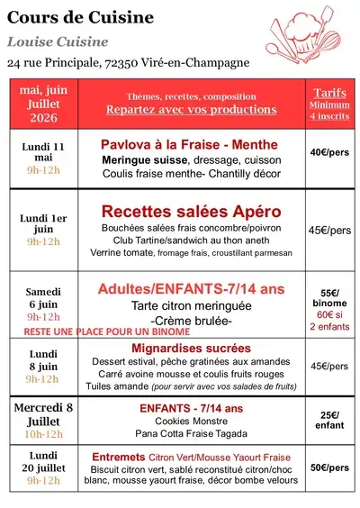 Cours de Cuisine : Recettes Salées Apéro