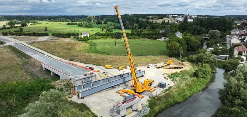 Le chantier du viaduc de l’Huisne Sarthoise franchit une nouvelle étape