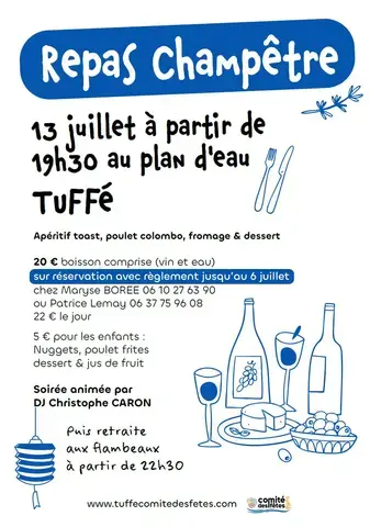 Repas champêtre et retraite aux flambeaux