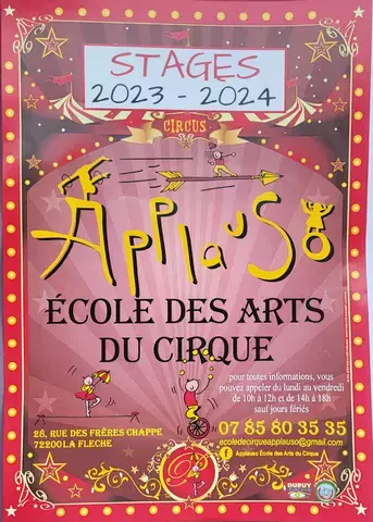 ECOLE DES ARTS DU CIRQUE PRATIQUE AMATEUR   STAGES  2023 -  2024
