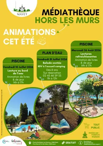 Animations Culturelles été 2026, Piscine et Plan d'eau Mayet