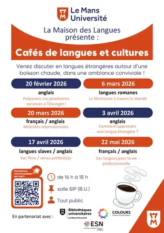 Café de langues et cultures - Le Mans Université