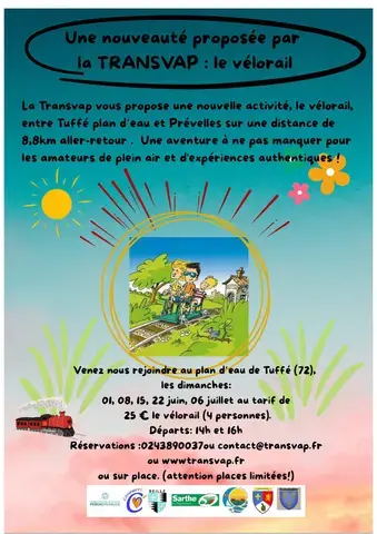 Vélorail du Plan d'eau de Tuffé à Prévelles