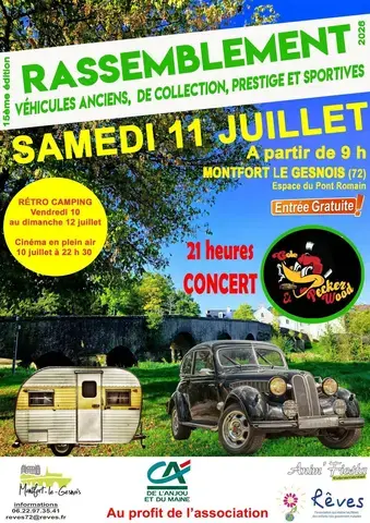 Rassemblement de véhicules anciens, de collection, prestige et sportives