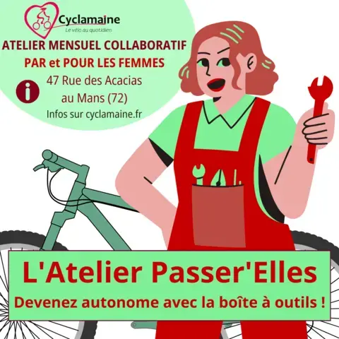 Atelier Passer'Elles - Cyclamaine (mécanique vélo géré par et pour les femmes et personnes de minorités de genre)