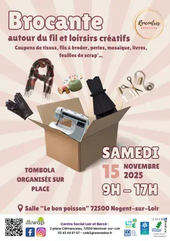 Brocante autour du fil et loisirs créatifs