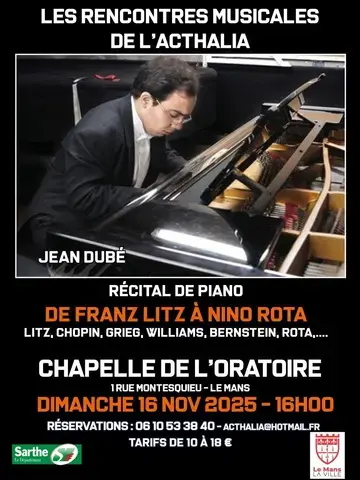 Les Rencontres Musicales de L'Acthalia - Concert de Jean Dubé