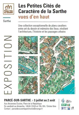 Les plans cavaliers des Petites Cités de Caractère de la Sarthe