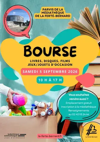 Bourse aux livres, disques, films, jeux d'occasion
