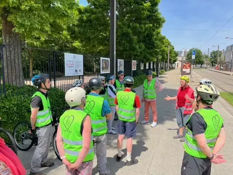 A vélo Curieuz'Mans : Sur des aménagements cyclables avec Cyclamaine
