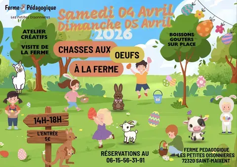 Chasse aux oeufs à la ferme