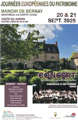 Journées Européennes du Patrimoine - visite libre du Manoir de Bernay et concert Des Lyres de Haute Sarthe