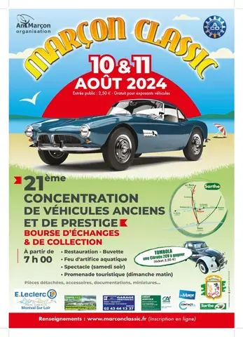 Marçon Classic expo voitures anciennes  bourse d'échanges